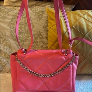 Pink Quilted Chain Shoulder Bag
